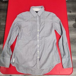 Banana Republic grey striped Women's button down shirt size S